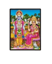 Vishnu Maa Lakshmi Laminated Photo  - 5x7 Inches, Divine Blessings for Home & Office and Temple Decoration