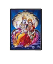 Vishnu Maa Lakshmi Laminated Photo  - 5x7 Inches, Divine Blessings for Home & Office and Temple Decoration