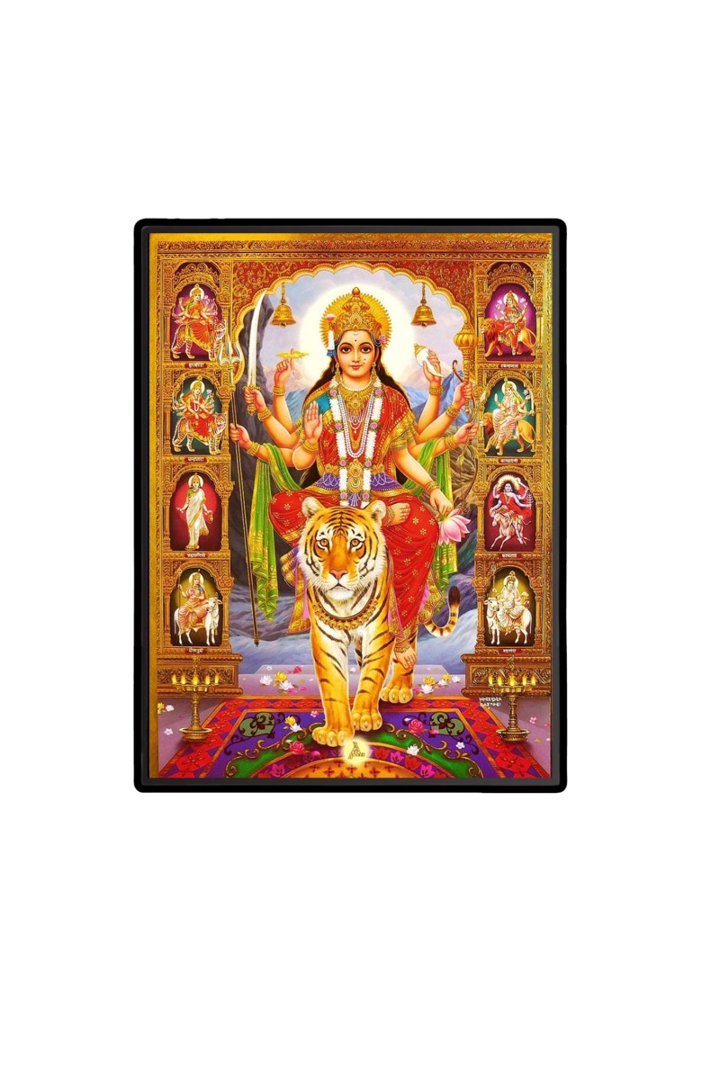 Navaa Maa Durga Laminated Photo  - 5x7 Inches, Divine Blessings for Home & Office and Temple Decoration