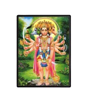 Panchamukhi Sri Hanuman Laminated Photo  - 5x7 Inches, Divine Blessings for Home & Office and Temple Decoration