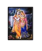 Sri Radha Sri Krishna Laminated Photo  - 5x7 Inches, Divine Blessings for Home & Office and Temple Decoration