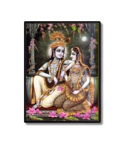 Sri Radha Sri Krishna Laminated Photo  - 5x7 Inches, Divine Blessings for Home & Office and Temple Decoration