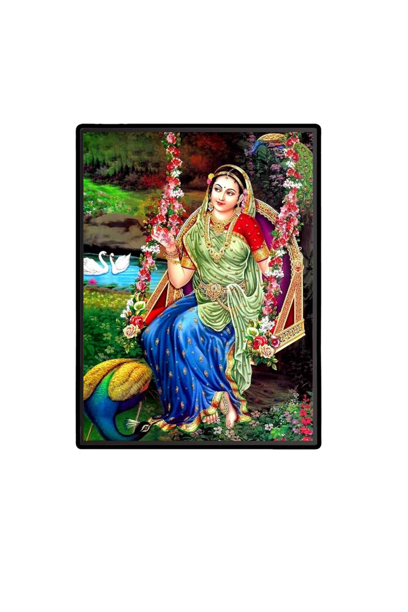 Sri Radha  Laminated Photo  - 5x7 Inches, Divine Blessings for Home & Office and Temple Decoration
