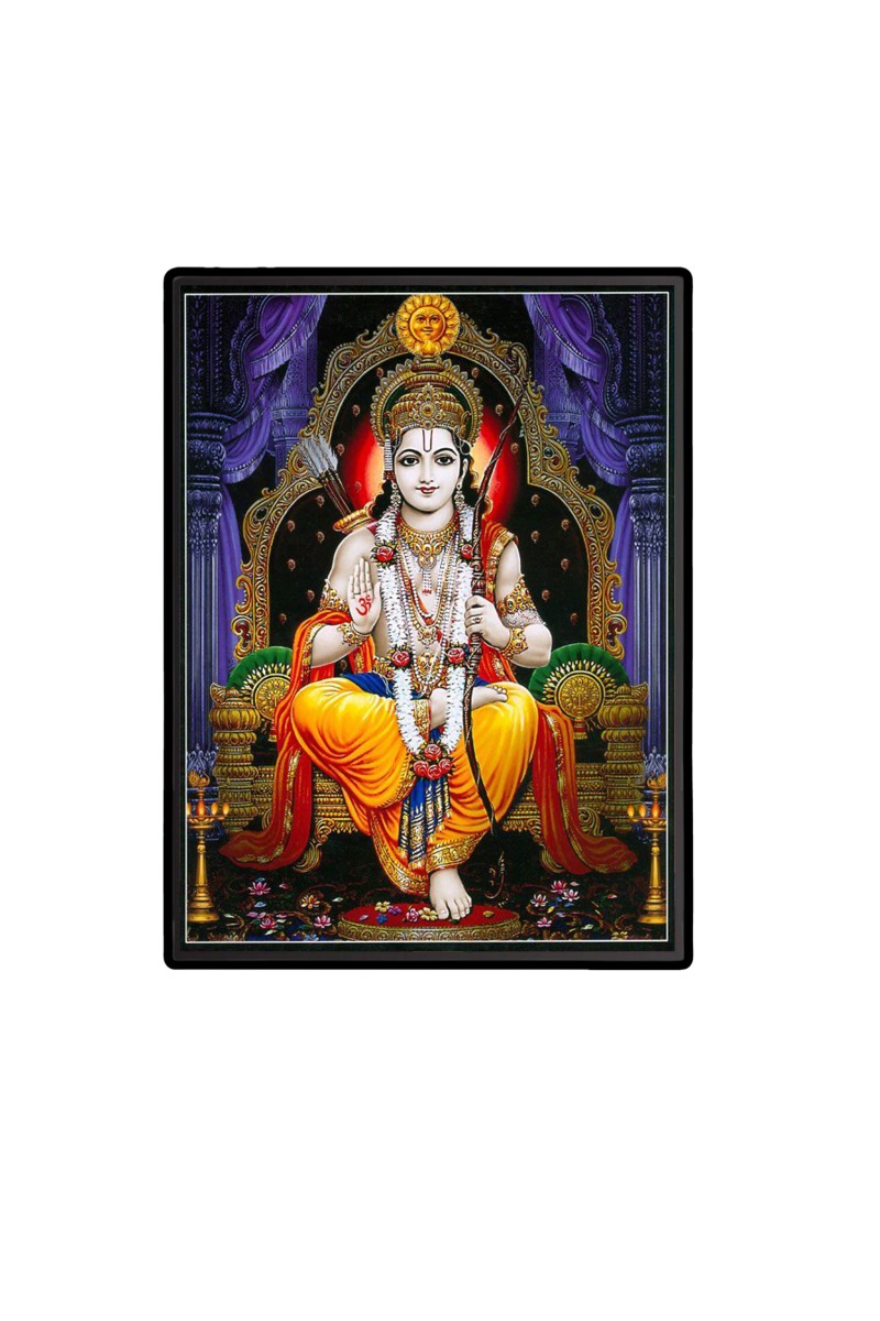 Sri Ram Laminated Photo  - 5x7 Inches, Divine Blessings for Home & Office and Temple Decoration