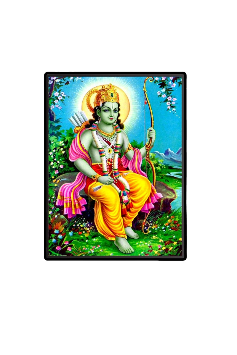 Sri Ram Laminated Photo  - 5x7 Inches, Divine Blessings for Home & Office and Temple Decoration