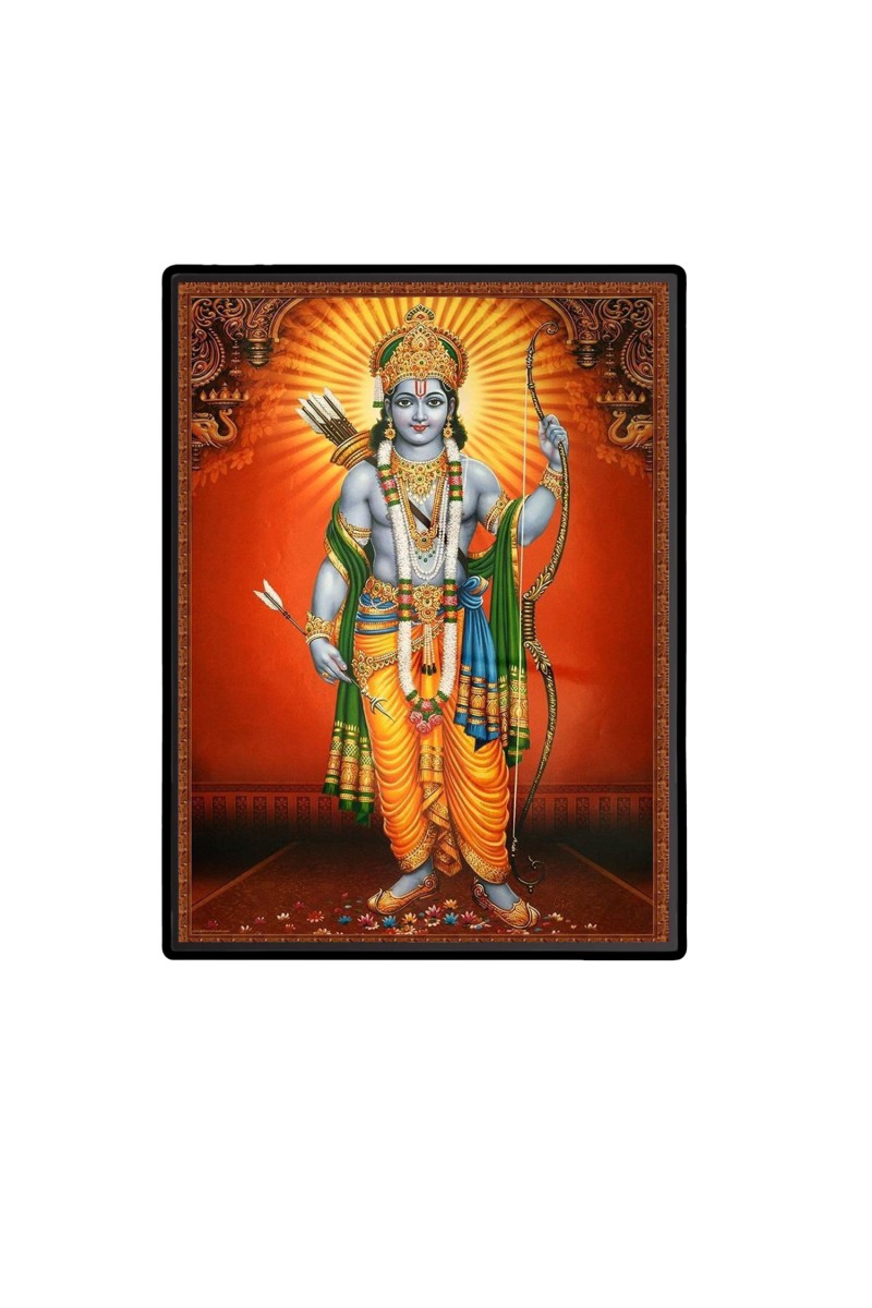 Sri Ram Laminated Photo  - 5x7 Inches, Divine Blessings for Home & Office and Temple Decoration