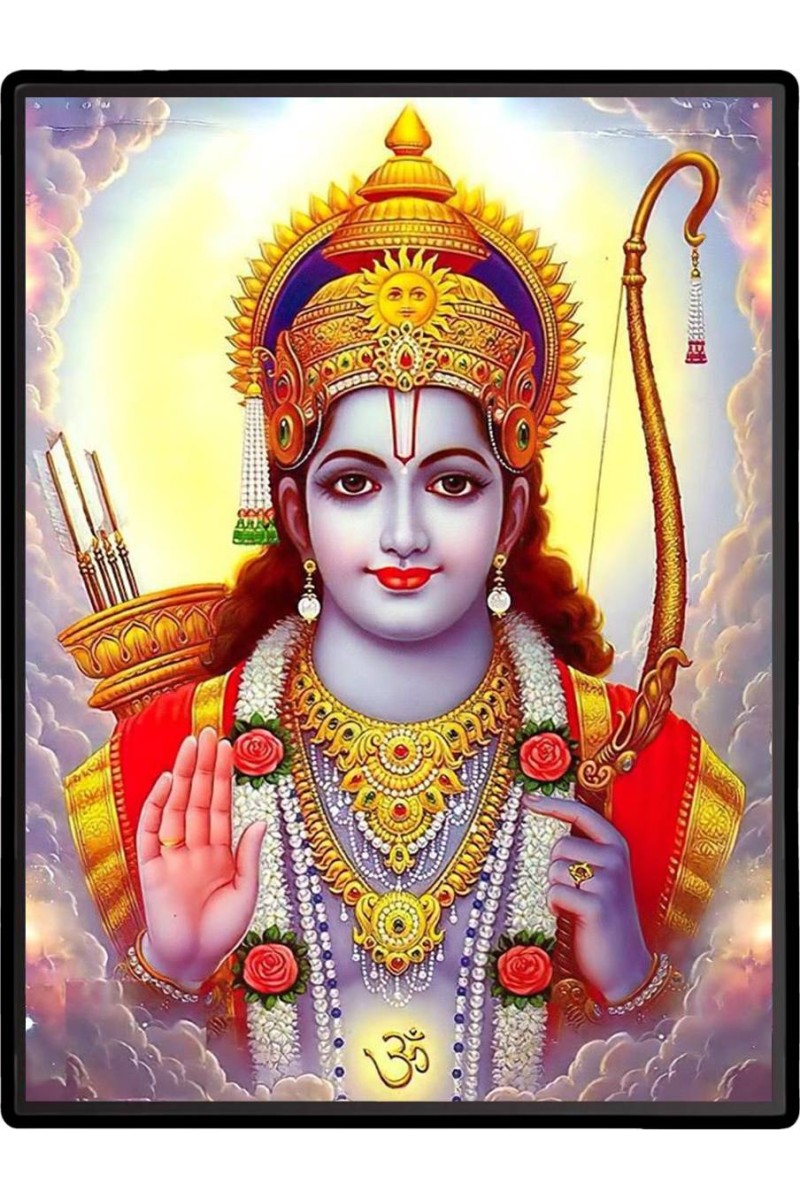 Sri Ram Laminated Photo  - 5x7 Inches, Divine Blessings for Home & Office and Temple Decoration
