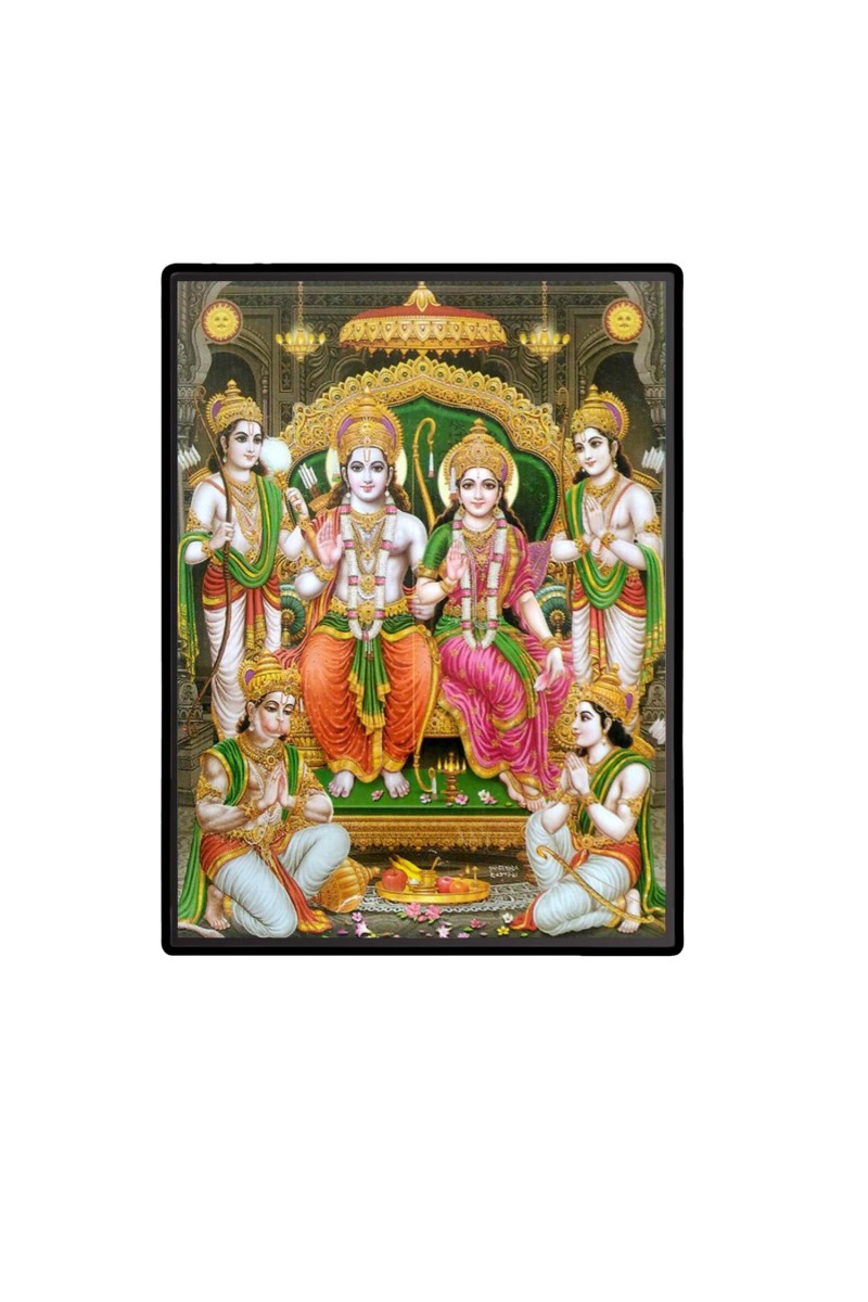 Sri Ram Darbar Laminated Photo  - 5x7 Inches, Divine Blessings for Home & Office and Temple Decoration