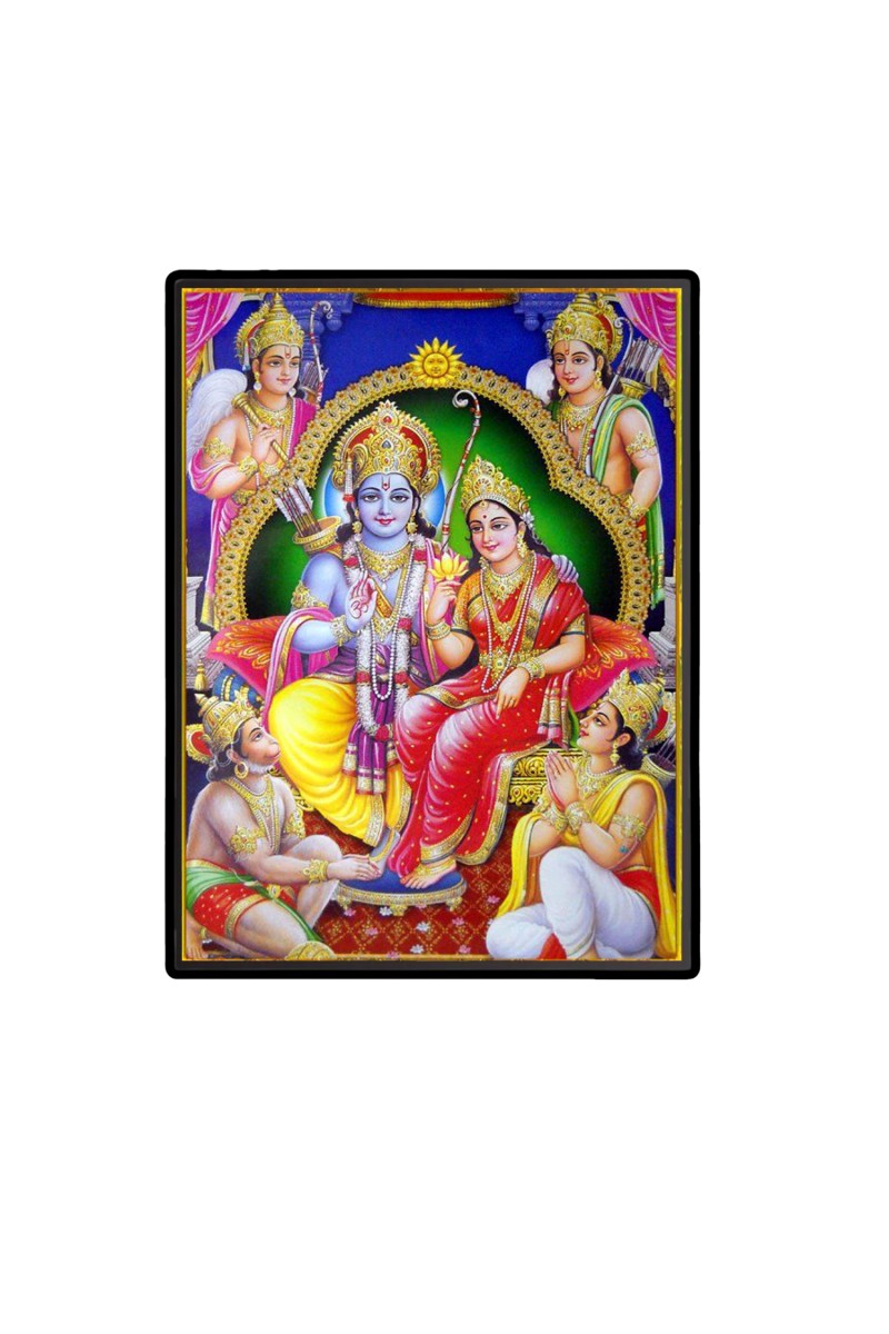 Sri Ram Darbar Laminated Photo  - 5x7 Inches, Divine Blessings for Home & Office and Temple Decoration
