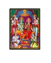 Sri Ram Darbar Laminated Photo  - 5x7 Inches, Divine Blessings for Home & Office and Temple Decoration