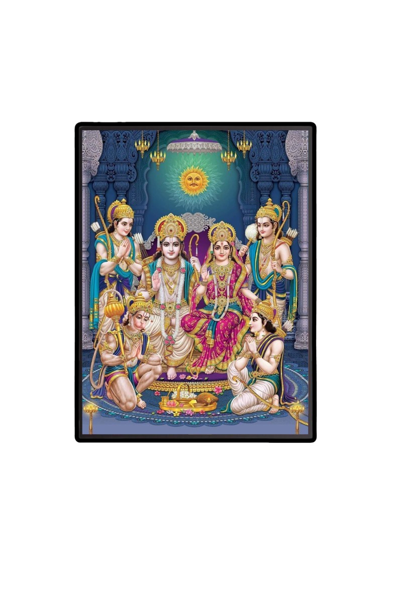 Sri Ram Darbar Laminated Photo  - 5x7 Inches, Divine Blessings for Home & Office and Temple Decoration