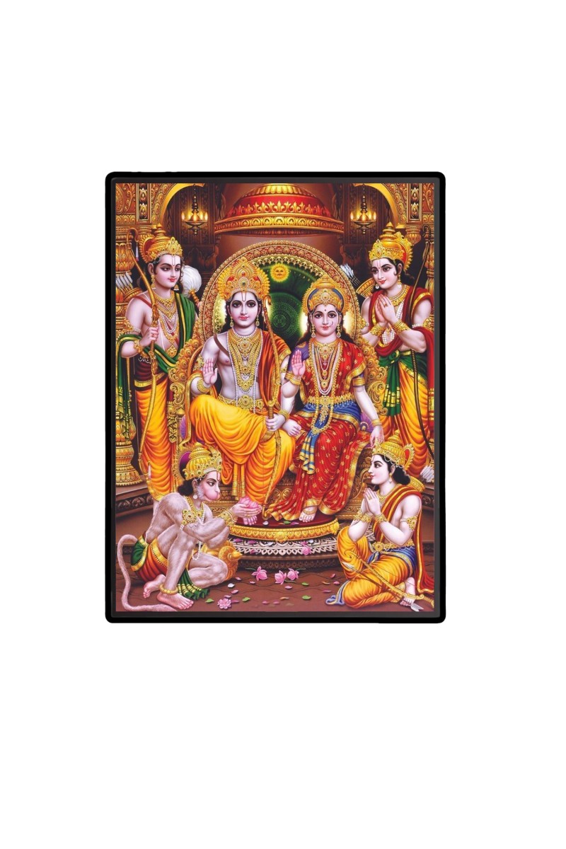 Sri Ram Darbar Laminated Photo  - 5x7 Inches, Divine Blessings for Home & Office and Temple Decoration