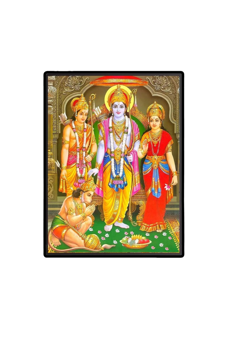 Sri Ram Darbar Laminated Photo  - 5x7 Inches, Divine Blessings for Home & Office and Temple Decoration