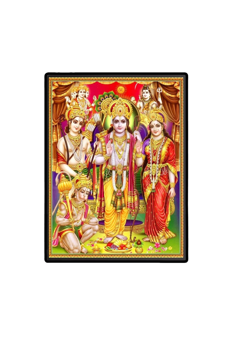 Sri Ram Darbar Laminated Photo  - 5x7 Inches, Divine Blessings for Home & Office and Temple Decoration