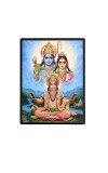 Hanuman with Ram Sita  Laminated Photo  - 5x7 Inches, Divine Blessings for Home & Office and Temple Decoration