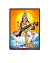 Maa Saraswati Laminated Photo  - 5x7 Inches, Divine Blessings for Home & Office and Temple Decoration