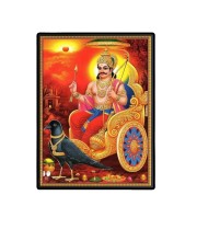 Shani Dev Laminated Photo  - 5x7 Inches, Divine Blessings for Home & Office and Temple Decoration