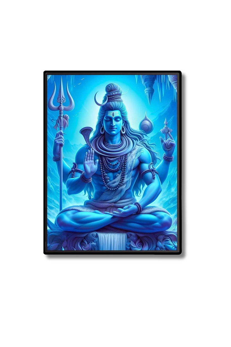 Shiva Laminated Photo  - 5x7 Inches, Divine Blessings for Home & Office and Temple Decoration