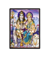 Shiva Family Laminated Photo  - 5x7 Inches, Divine Blessings for Home & Office and Temple Decoration