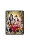 Shiva Family Laminated Photo  - 5x7 Inches, Divine Blessings for Home & Office and Temple Decoration