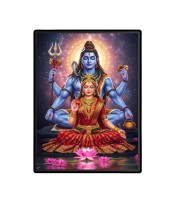Shiva Parvati Laminated Photo  - 5x7 Inches, Divine Blessings for Home & Office and Temple Decoration