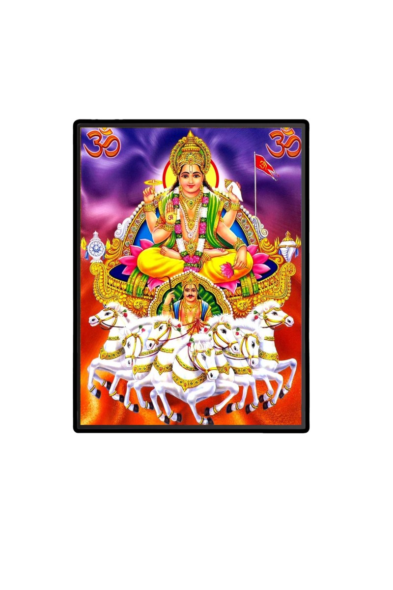 Lord Surya Laminated Photo  - 5x7 Inches, Divine Blessings for Home & Office and Temple Decoration