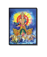 Lord Surya Laminated Photo  - 5x7 Inches, Divine Blessings for Home & Office and Temple Decoration