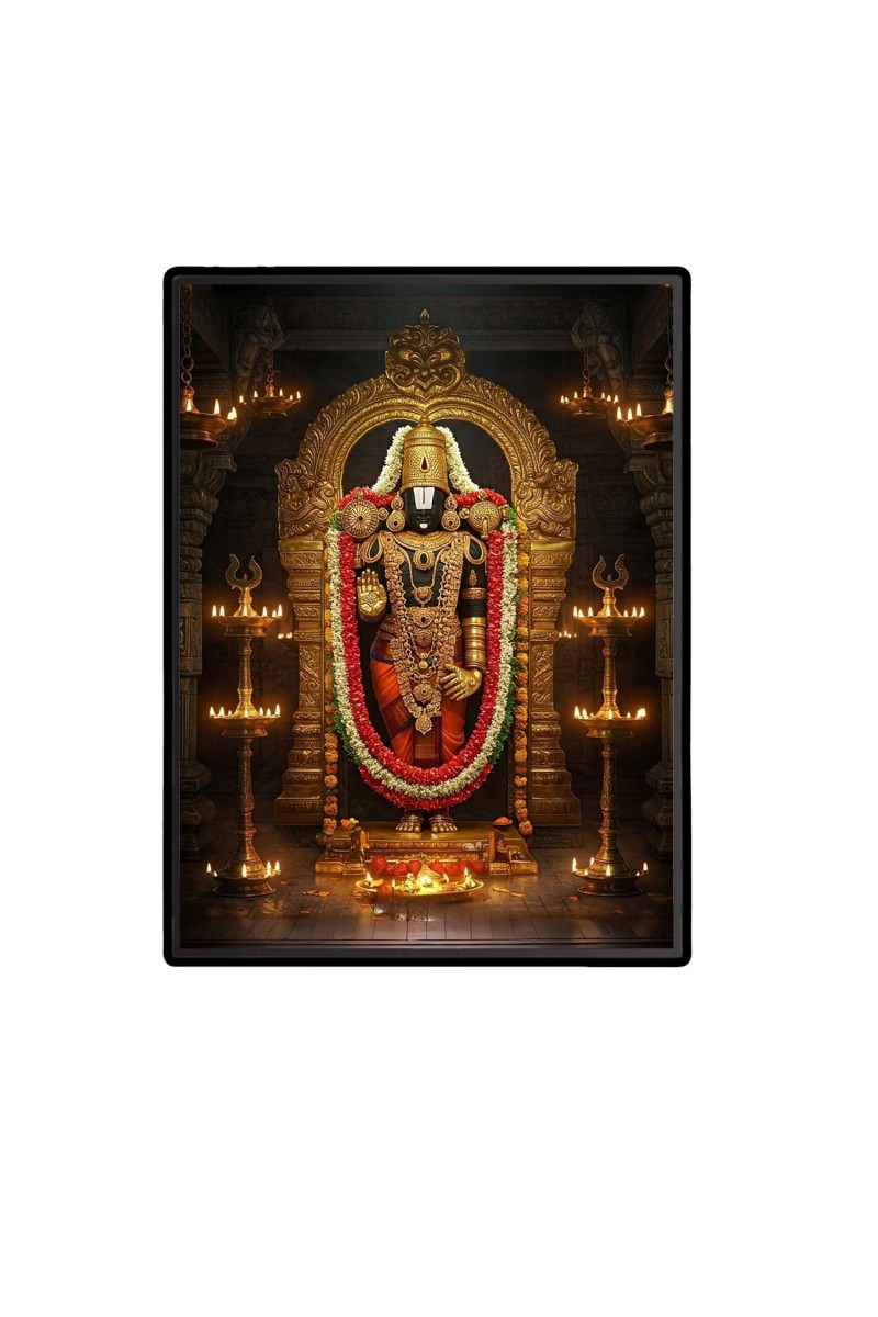 Lord Tirupati Balaji Laminated Photo  - 5x7 Inches, Divine Blessings for Home & Office and Temple Decoration