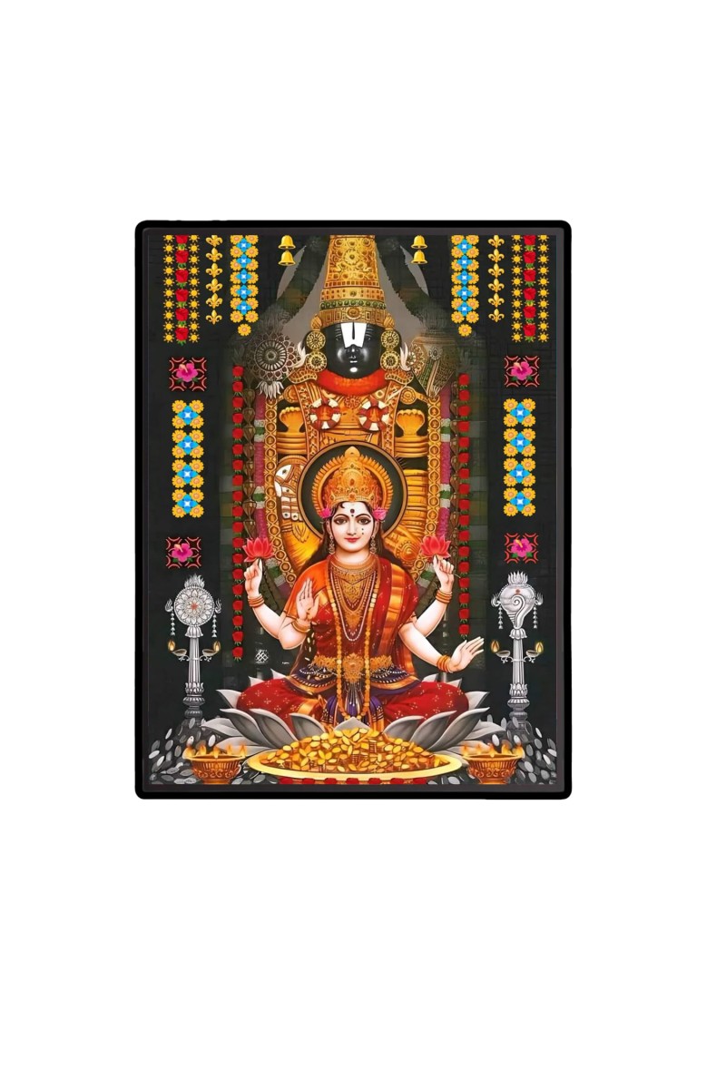 Lord Tirupati Balaji Laminated Photo  - 5x7 Inches, Divine Blessings for Home & Office and Temple Decoration
