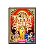 Krishna Rupa to Arjuna in Mahabharata Laminated Photo  - 5x7 Inches, Divine Blessings for Home & Office and Temple Decoration