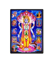 Vishnu  Dashavathar Laminated Photo  - 5x7 Inches, Divine Blessings for Home & Office and Temple Decoration