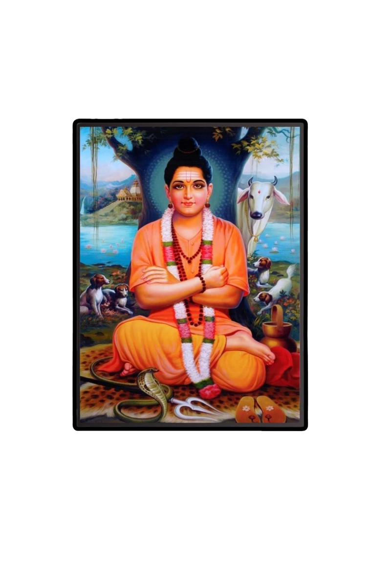 Dattatreya  Laminated Photo  - 5x7 Inches, Divine Blessings for Home & Office and Temple Decoration