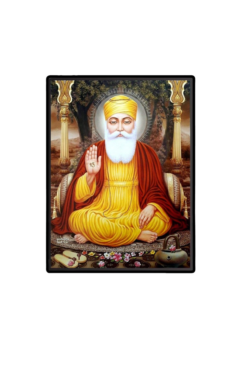 Guru Nanak Dev Ji  Laminated Photo  - 5x7 Inches, Divine Blessings for Home & Office and Temple Decoration