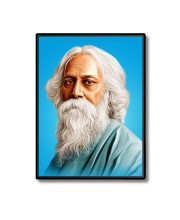 Rabindranath Tagore  Laminated Photo  - 5x7 Inches, Divine Blessings for Home & Office and Temple Decoration