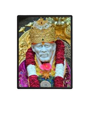 Sai Baba  Laminated Photo  - 5x7 Inches, Divine Blessings for Home & Office and Temple Decoration