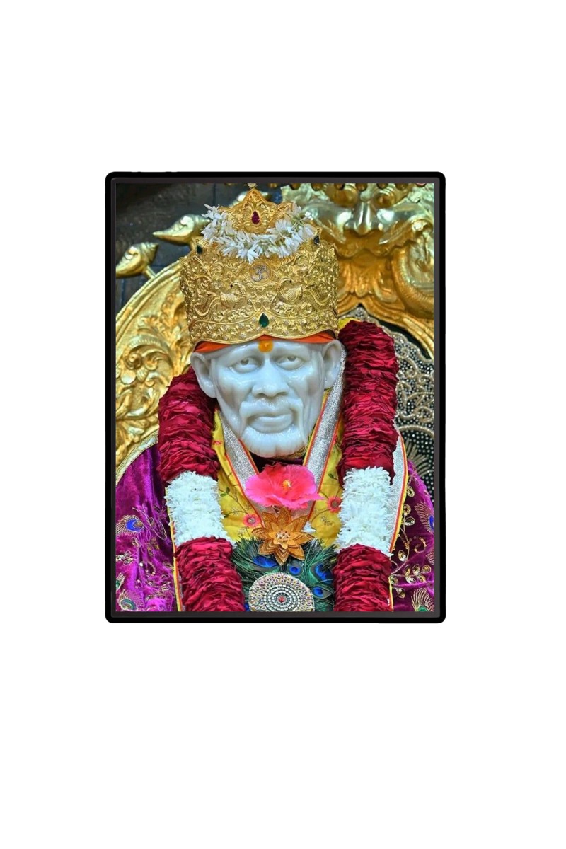 Sai Baba  Laminated Photo  - 5x7 Inches, Divine Blessings for Home & Office and Temple Decoration