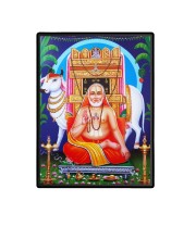 Raghavendra Swami Laminated Photo  - 5x7 Inches, Divine Blessings for Home & Office and Temple Decoration