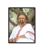 Ravi Shankar Laminated Photo  - 5x7 Inches, Divine Blessings for Home & Office and Temple Decoration