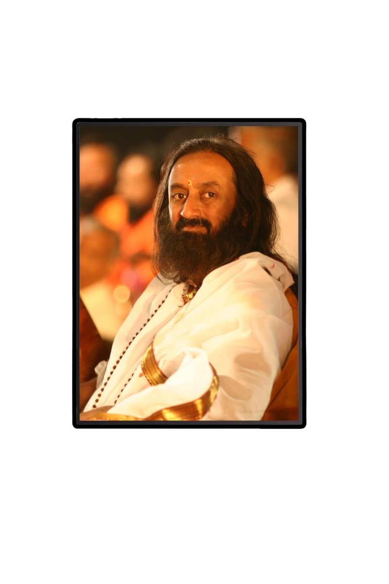 Ravi Shankar Laminated Photo  - 5x7 Inches, Divine Blessings for Home & Office and Temple Decoration