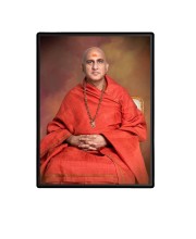 Swami Avdheshanand Giri Laminated Photo  - 5x7 Inches, Divine Blessings for Home & Office and Temple Decoration