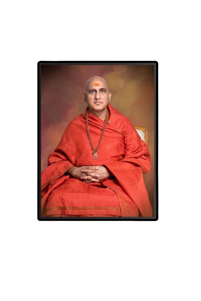 Swami Avdheshanand Giri Laminated Photo  - 5x7 Inches, Divine Blessings for Home & Office and Temple Decoration