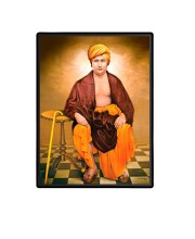 Swami Dayananda Maa Saraswati Laminated Photo  - 5x7 Inches, Divine Blessings for Home & Office and Temple Decoration