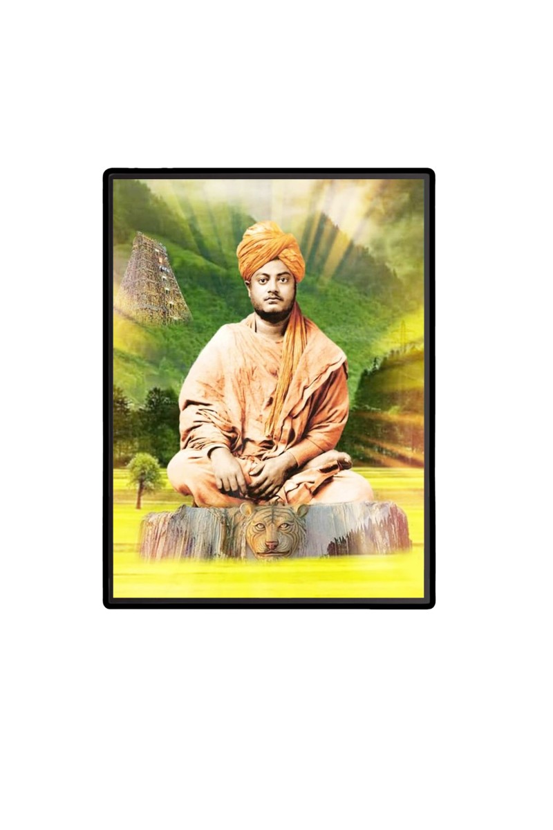 Swami Vivekananda  Laminated Photo  - 5x7 Inches, Divine Blessings for Home & Office and Temple Decoration