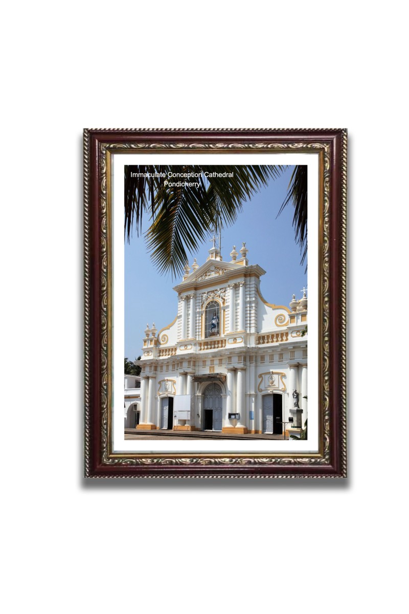 Immaculate Conception Cathedral  Church Church Photo Frame, 10x14 Inches Beautiful Elegant Framed Wall Art of Iconic Cathedral