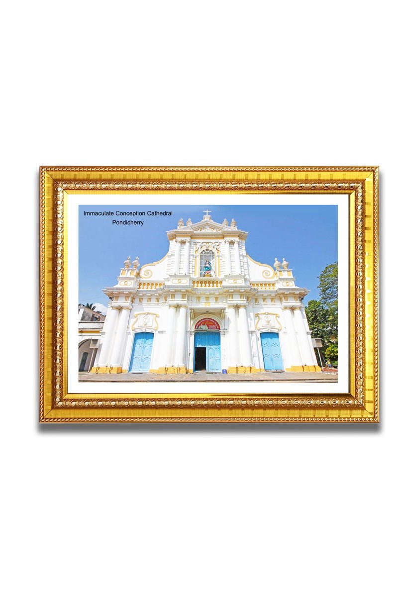 Immaculate Conception Cathedral  Church Church Photo Frame, 10x14 Inches Beautiful Elegant Framed Wall Art of Iconic Cathedral