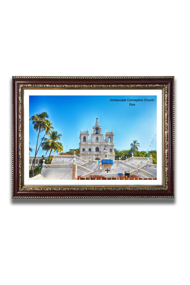 Immaculate Conception  Church Church Photo Frame, 10x14 Inches Beautiful Elegant Framed Wall Art of Iconic Cathedral
