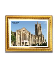 Medak Cathedral  Church Church Photo Frame, 10x14 Inches Beautiful Elegant Framed Wall Art of Iconic Cathedral