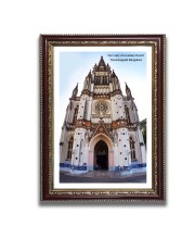 Our Lady of Lourdes Church Church Church Photo Frame, 10x14 Inches Beautiful Elegant Framed Wall Art of Iconic Cathedral