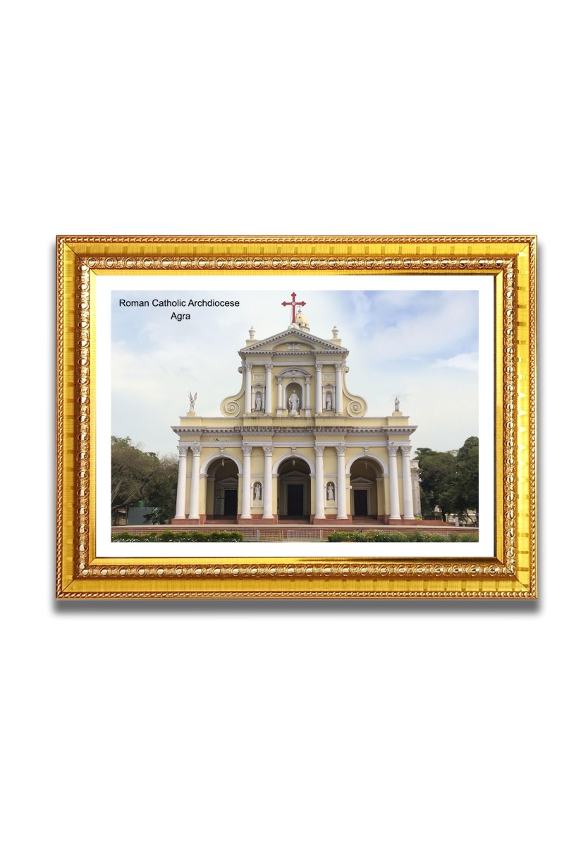 Roman Catholic Archdiocese  Church Church Photo Frame, 10x14 Inches Beautiful Elegant Framed Wall Art of Iconic Cathedral