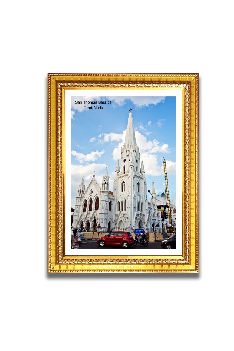 San Thomas Basilica  Church Church Photo Frame, 10x14 Inches Beautiful Elegant Framed Wall Art of Iconic Cathedral